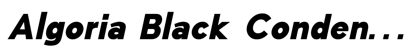 Algoria Black Condensed Italic